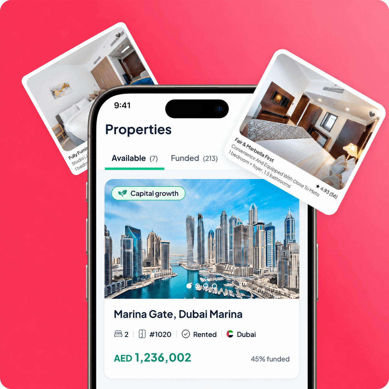 BrokerFree property marketplace displayed on a smartphone